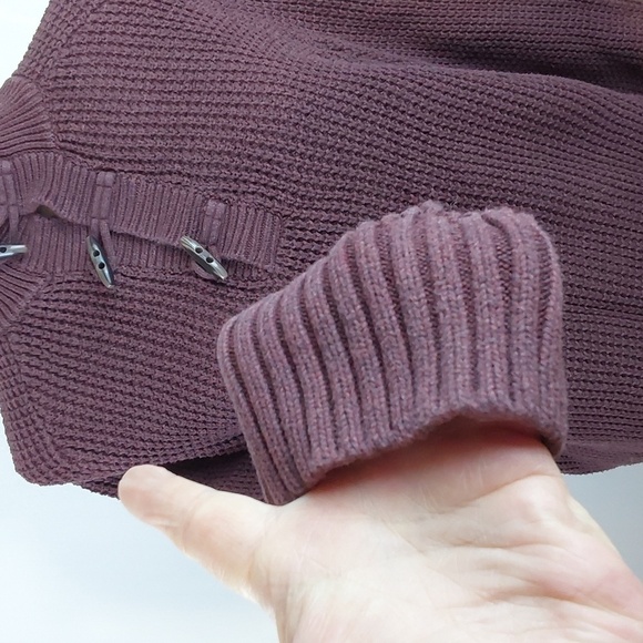 Banana Republic- Chunky Knit burgundy Oversized Sweater Cozy Warm Neutral Sz.M - Picture 3 of 7